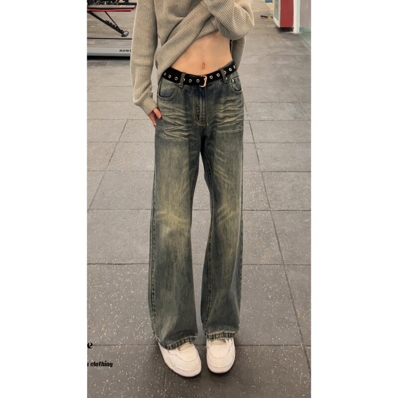 American High Street Jeans for Men, New Trendy Cleanfit Style, High-End Washed Straight Wide-Leg Pants for Men American High Street Jeans for Men, New Trendy Cleanfit Style, High-End Washed Straight Wide-Leg Pants for Men