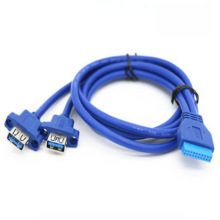 USB3.0 20Pin扩展线 主板USB3.0 20p机箱后置PCI挡板线