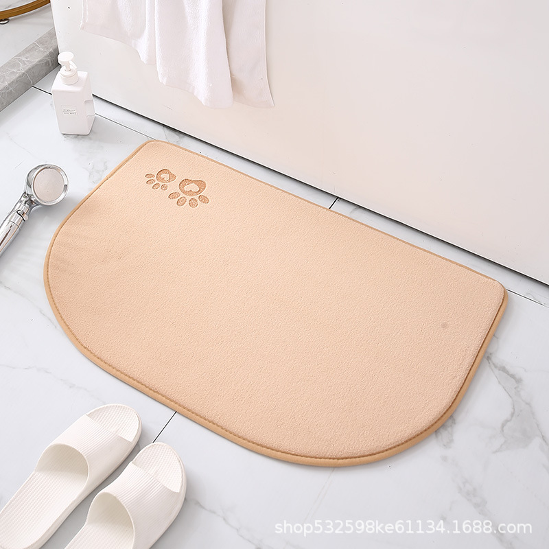 Alfombra de puerta semicírculo transfronterizo máquina lavable baño absorbente de secado rápido alfombra de esponja de memoria baño alfombra de piso de rebote lento