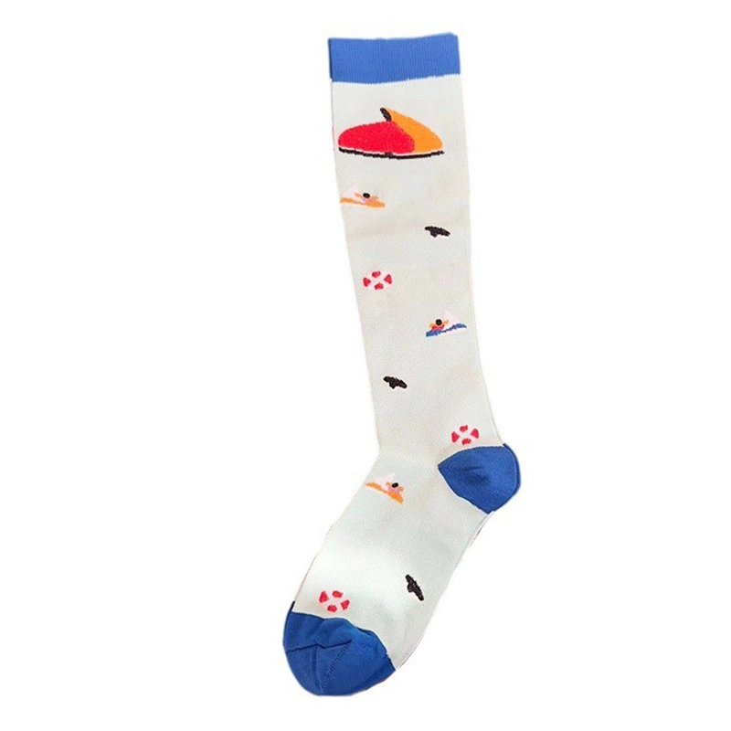 Compression Running Socks, Unisex Jacquard Knee-High Socks, Multiple Patterns, S/M & L/XL