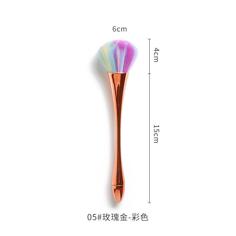 ネット赤美甲粉塵ブラシピンクの毛バラの花型棒ブラシ多機能爪切り頬紅ブラシ|undefined
