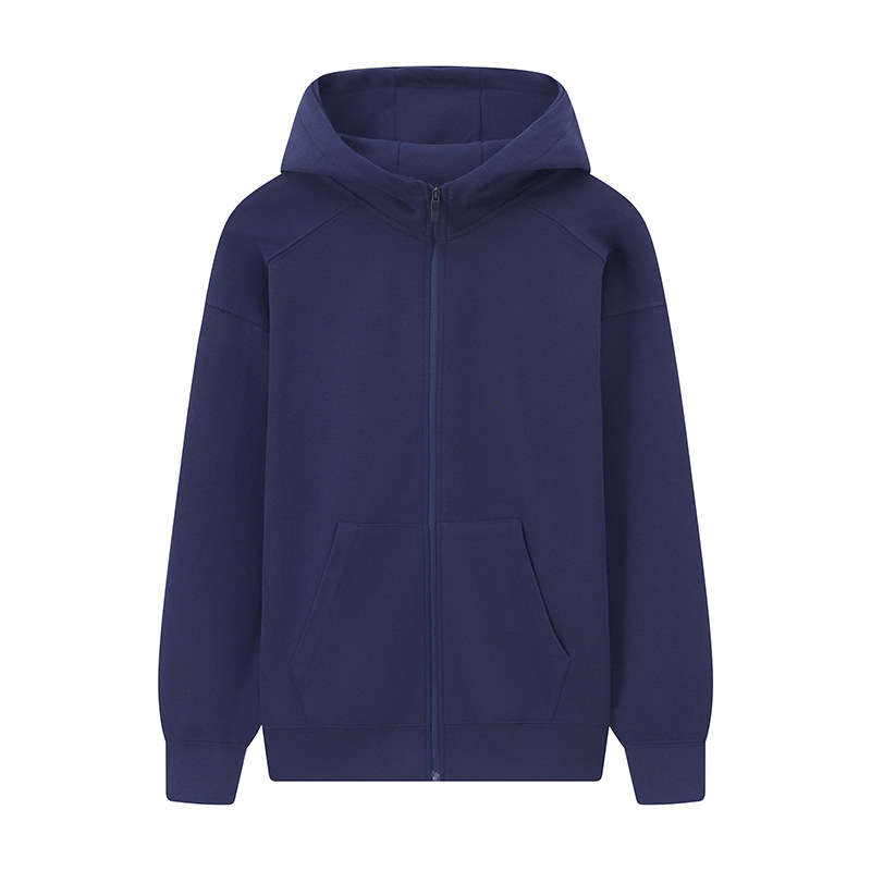 Sudadera raglán con hombros caídos, forro polar y logotipo bordado personalizado, ropa de trabajo corporativa para otoño e invierno, fabricada a medida por el fabricante.