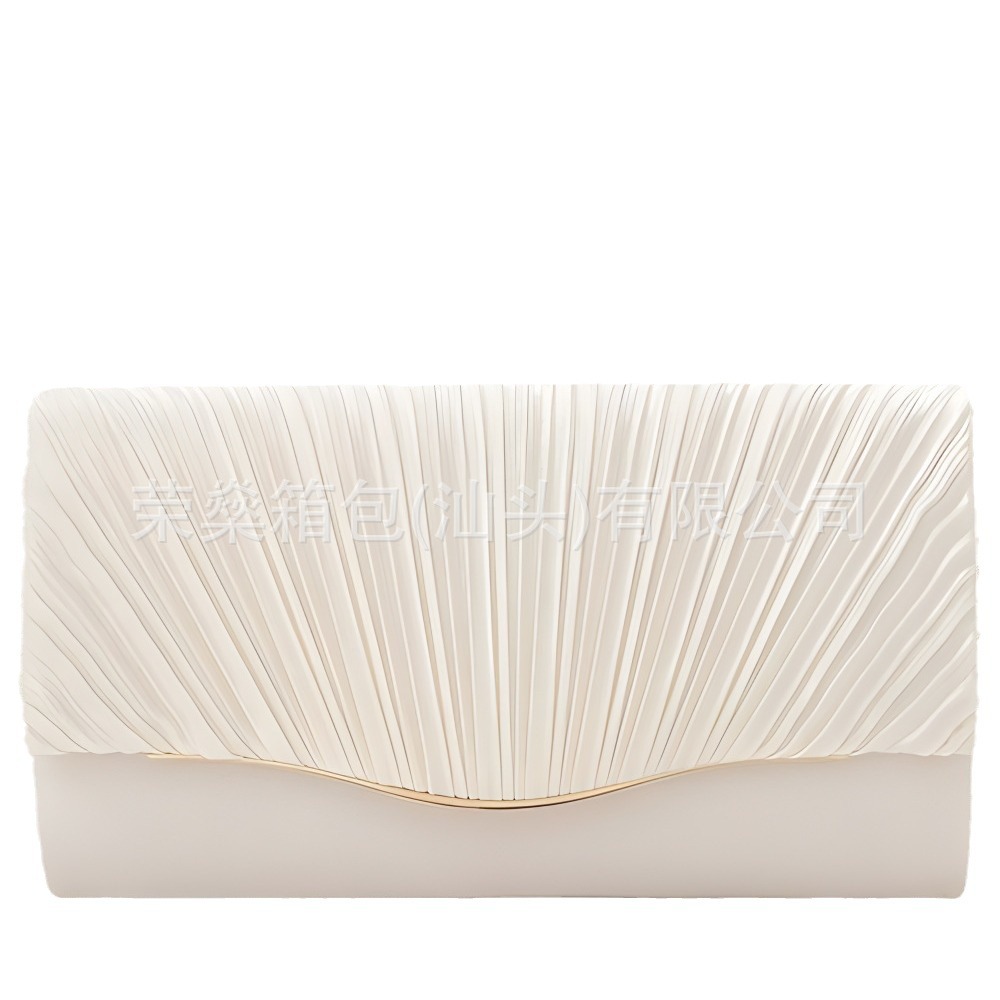 Bolso de banquete de hardware plisado europeo y americano de estilo japonés, bolso de vestido, bolso de mano, bolso de cena, bolso de fiesta de alta gama, bolso de club