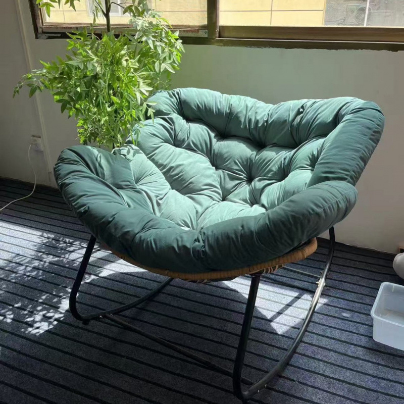 Nido de pájaros silla de mecedora de lujo ligera cuna de la sala de estar nórdica red balcón silla de mecedora de ratana roja silla de mecedora de gran tamaño para adultos