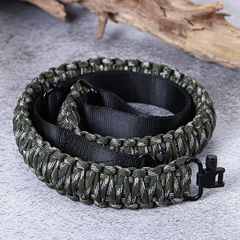 Cross-border best-selling outdoor 7-core 550 paracord multi-functional adjustable nylon tactical gun belt with QD buckle woven shoulder strap