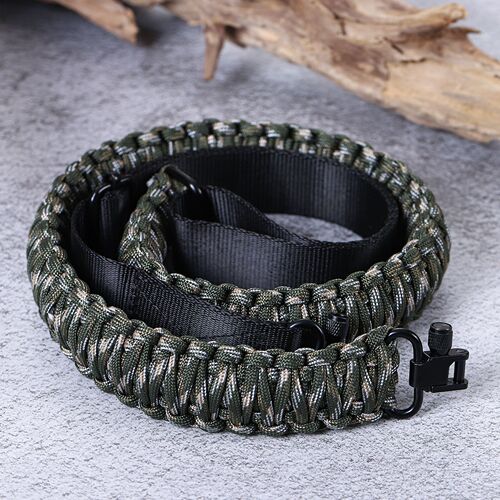 Cross-border best-selling outdoor 7-core 550 paracord multi-functional adjustable nylon tactical gun belt with QD buckle woven shoulder strap