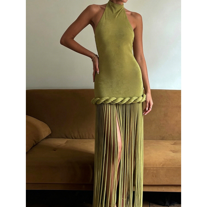 summer fashionable solid color design sexy fitted dress