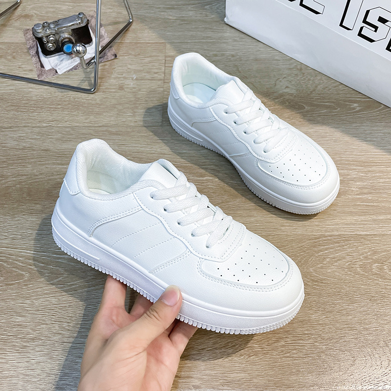 Zapatos negros de comercio exterior para mujeres 2023 nueva primavera y otoño zapatos blancos de la Fuerza Aérea N ° 1 zapatillas casuales de cuero zapatos de plataforma de todo el Partido