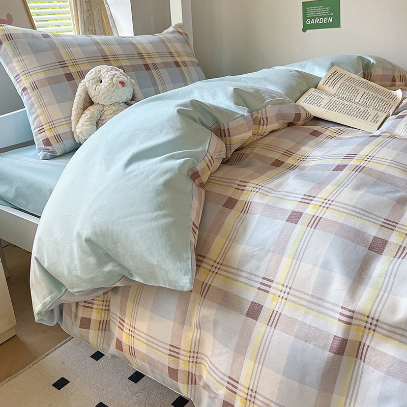 Edredón, ropa de cama, juego completo de algodón, juego completo de ropa de cama, juego de seis piezas, juego de tres piezas de colchón de dormitorio para estudiantes universitarios individuales