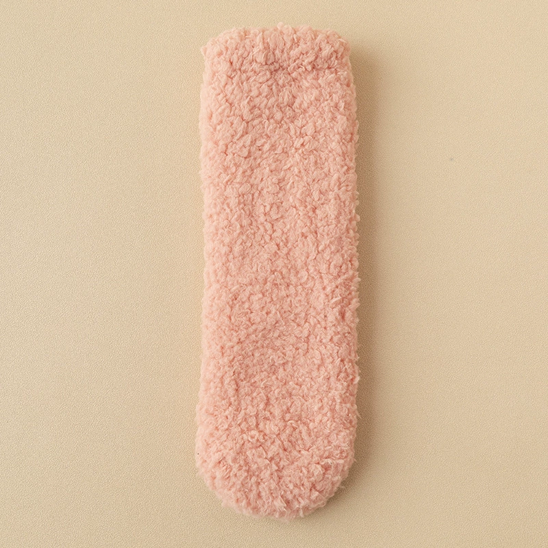 Winter coral velvet fleece keep warm socks, mid-length, increased thickness