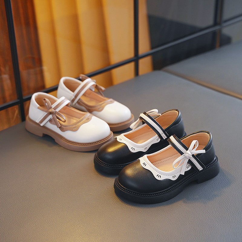 Zapatos de princesa para niñas Otoño 2025 Nueva moda Boknot Zapatos individuales Zapatos de cuero de suela blanda Zapatos de guisantes para niños Tendencia image 5
