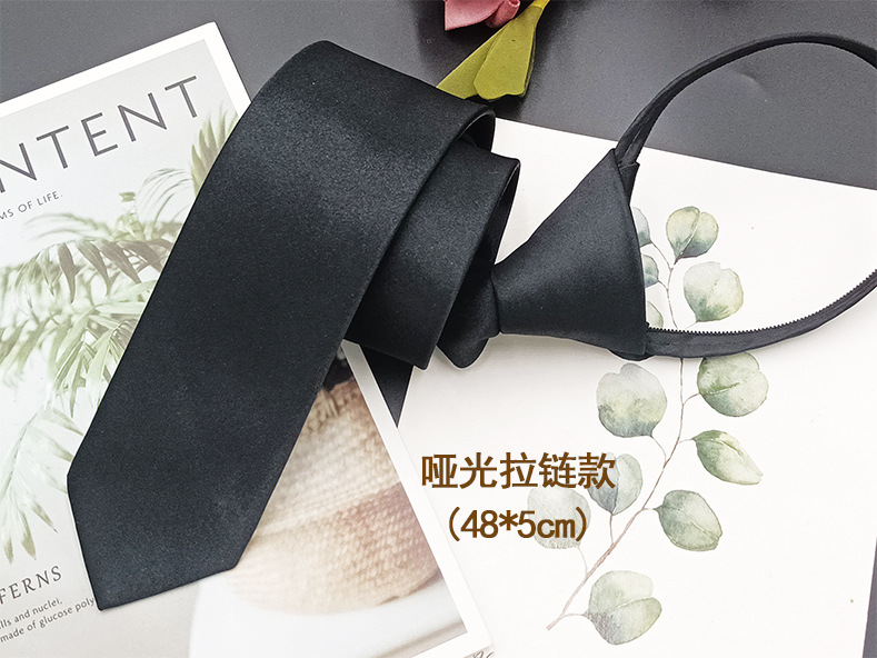 En stock color sólido negro cremallera lazo de los hombres y las mujeres perezoso moda casual mate brillante camisa decorativa mano golpeando