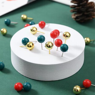 Factory direct Christmas stationery combination Macaron color I-shaped nail paper clip dovetail clip map pin suit