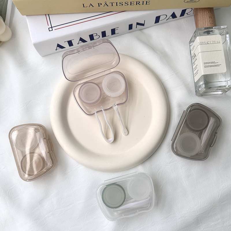 Ins Style Beautiful Pupil Box Simple Transparent Contact Lens Box Small Fresh Accompaniment Box Portable Compact Storage Double Box Ins Style Beautiful Pupil Box Simple Transparent Contact Lens Box Small Fresh Accompaniment Box Portable Compact Storage Double Box