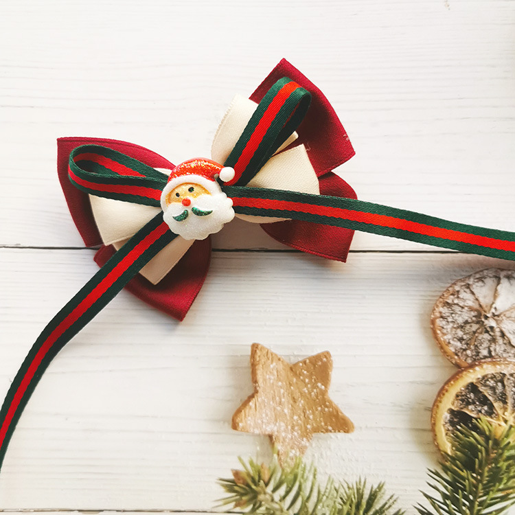 Bow Knot, Snowflake Pattern Fashion Bow Knot Snowflake Cloth Hair Clip