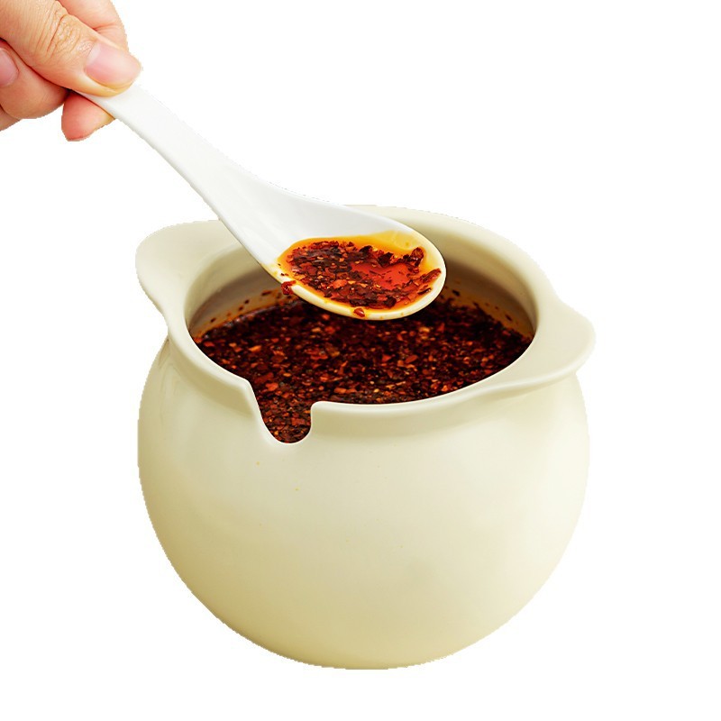 Onlycook 家庭用高温耐性セラミックラード缶キッチン赤油缶オイルスパイシーチリ専用蓋付き|undefined