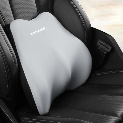 and Lumbar Support Memory Foam Lumbar: Headrest - gentleman-gray-lumbar-support