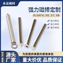 磁棒加工定制钕铁硼强磁棒304不锈钢耐高温吸铁棒除铁磁力棒厂家