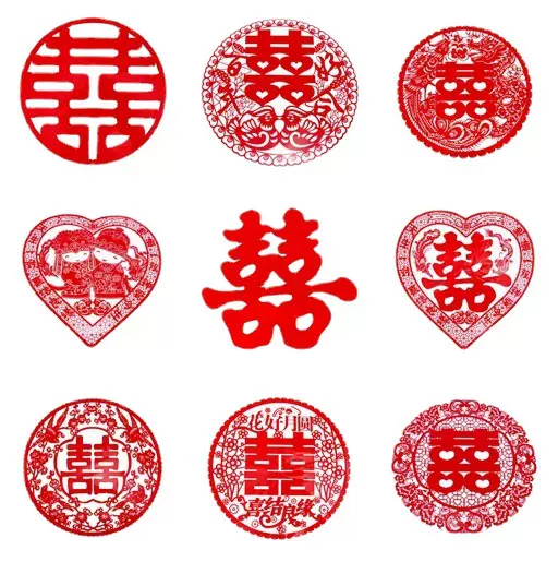 结婚用品喜字婚庆装饰 门墙客厅静电贴玻璃剪纸 婚车窗免胶粘喜字