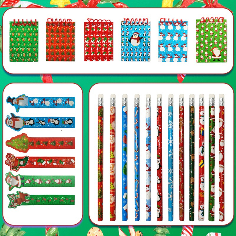 Navidad lápiz pintura dibujos animados borrador estudiante escritura HB lápiz niños papelería boceto pluma fábrica al por mayor
