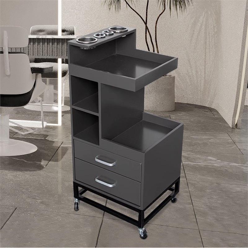 Gabinete de herramientas de peluquería Gabinete de madera maciza Salón de peluquería especial Red Cabinet de almacenamiento Cabinet de corte de pelo Carrito pequeño