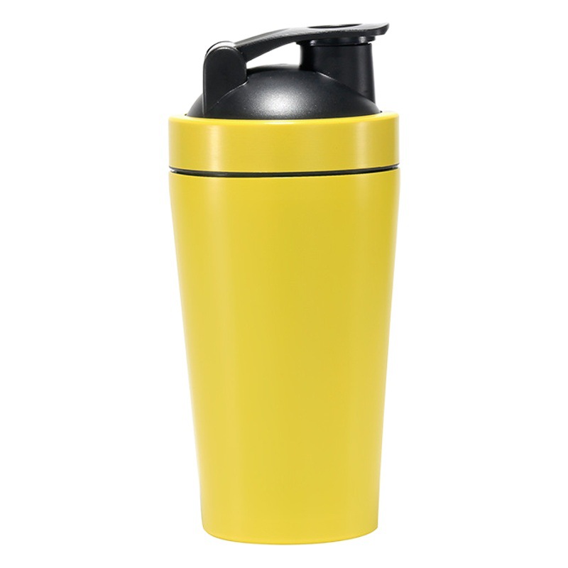 Botella de agua deportiva personalizada con impresión de logotipo, vaso mezclador portátil de acero inoxidable con aislamiento al vacío para exteriores.