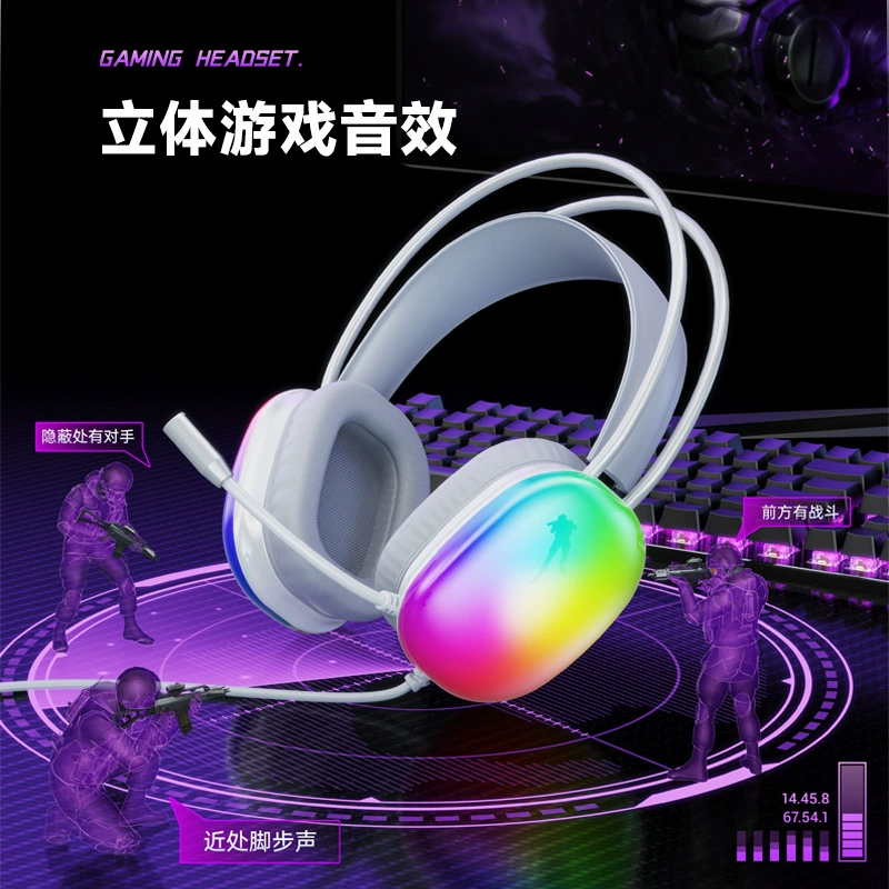 Лайку Ht409 проводные USB наушники 7.1 канал RGB подсветка -гарнитура для ноутбука компьютер гарнитура
