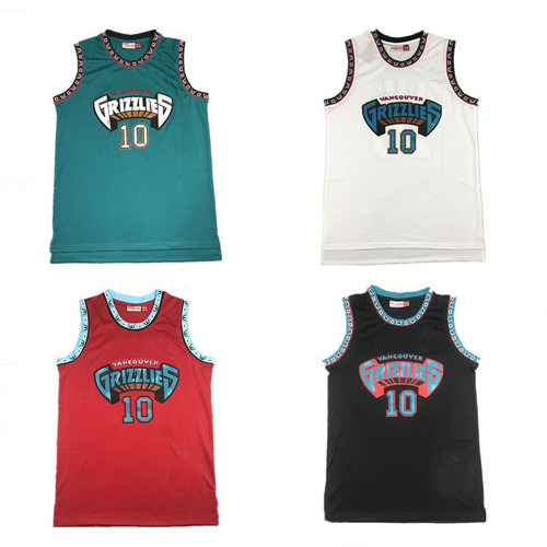 Summer men's and women's basketball uniforms Grizzlies 10# Mike Bibby retro jersey embroidered vest shorts training