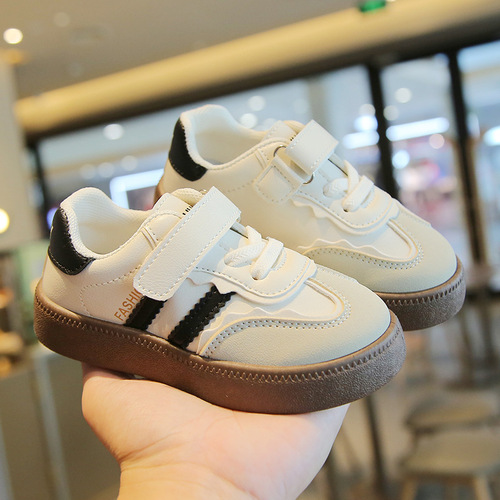 2025 Spring/Summer Kids' Training Shoes: Boys' Casual Sneakers & White Flats for Girls, Plus Soft-Soled 