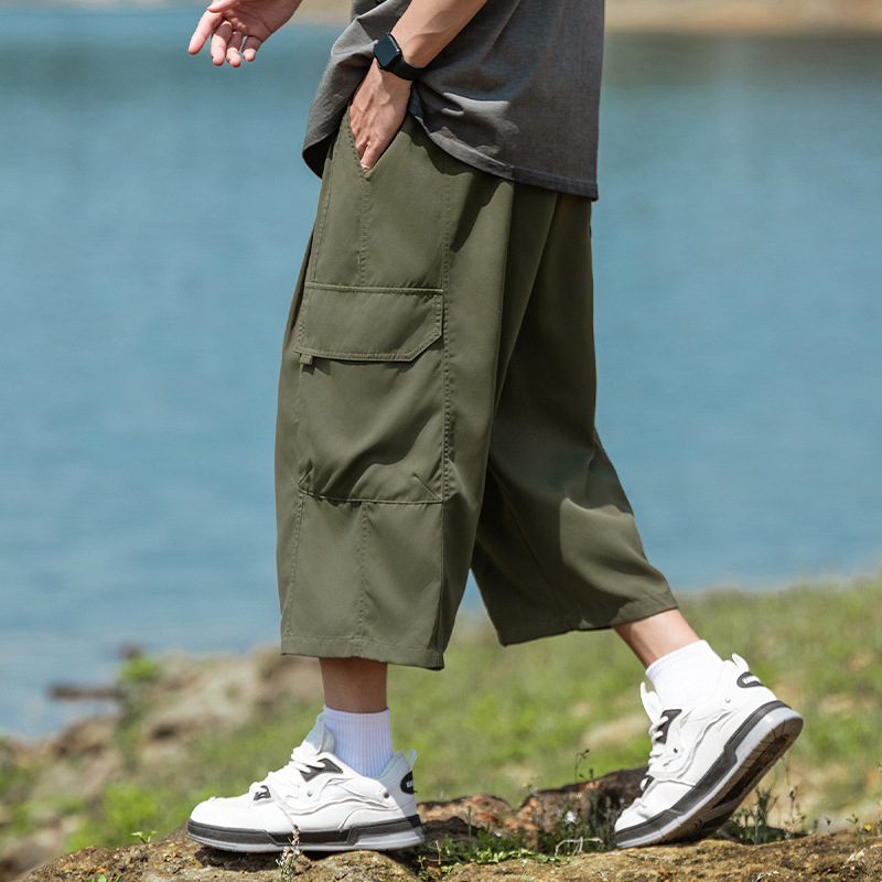 K83大码速干工装男潮胖子肥佬加肥加大7七分裤休闲直筒中裤大裤衩