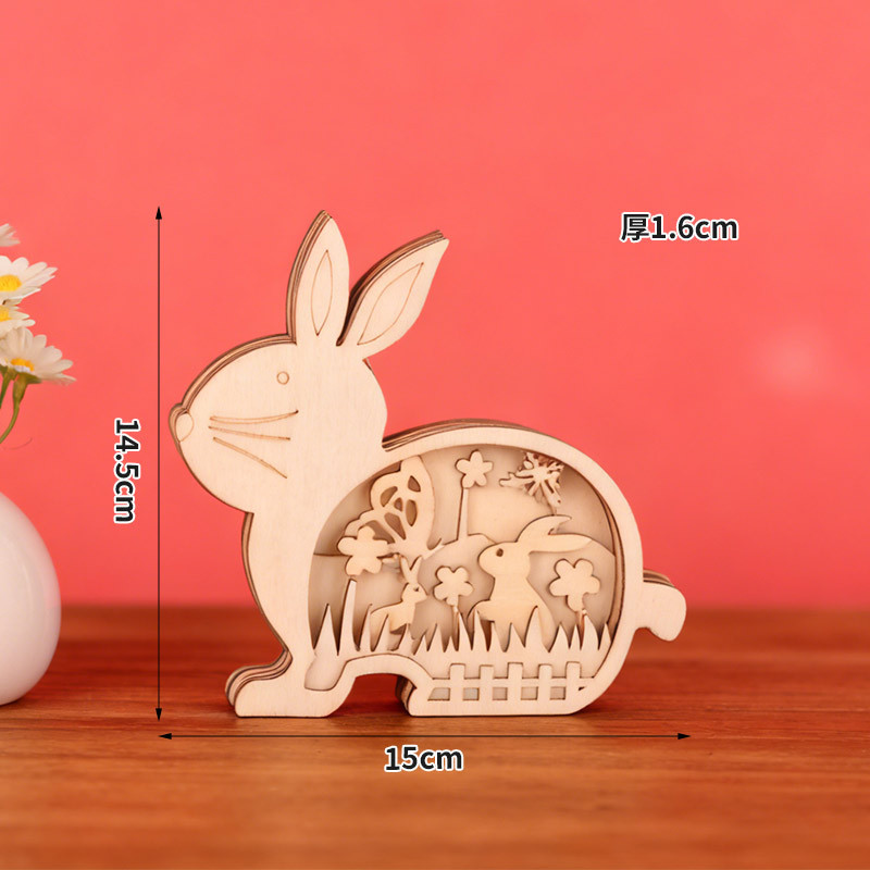 Wooden White Embryo Stereo Desktop Decoration Easter Rabbit Multi-Layer Photo Frame DIY Painted Graffiti Stereo Puzzle Wooden White Embryo Stereo Desktop Decoration Easter Rabbit Multi-Layer Photo Frame DIY Painted Graffiti Stereo Puzzle