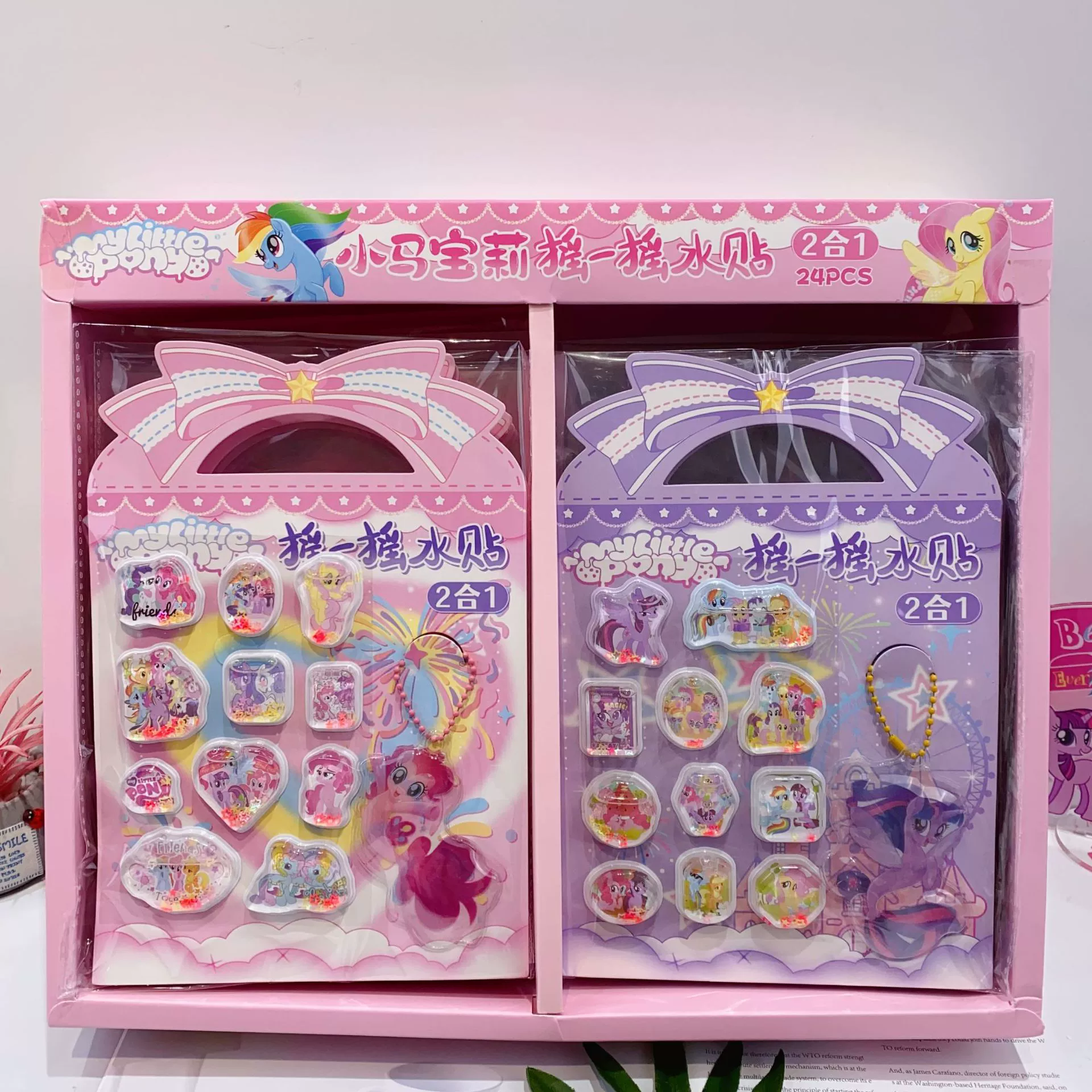 Новый мультяшный единорог дети встряхивают водную живопись наклейки милый кристалл стерео водная наклейка DIY ручной счет