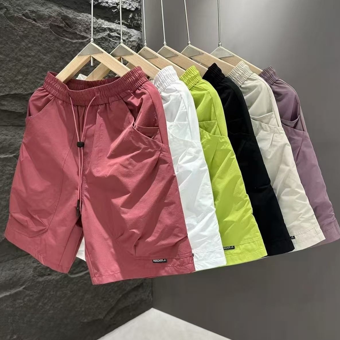 Men's Casual Shorts Summer Style Versatile Thin Simple Trendy Breathable Solid Color Five Point Shorts_viptrois.com
