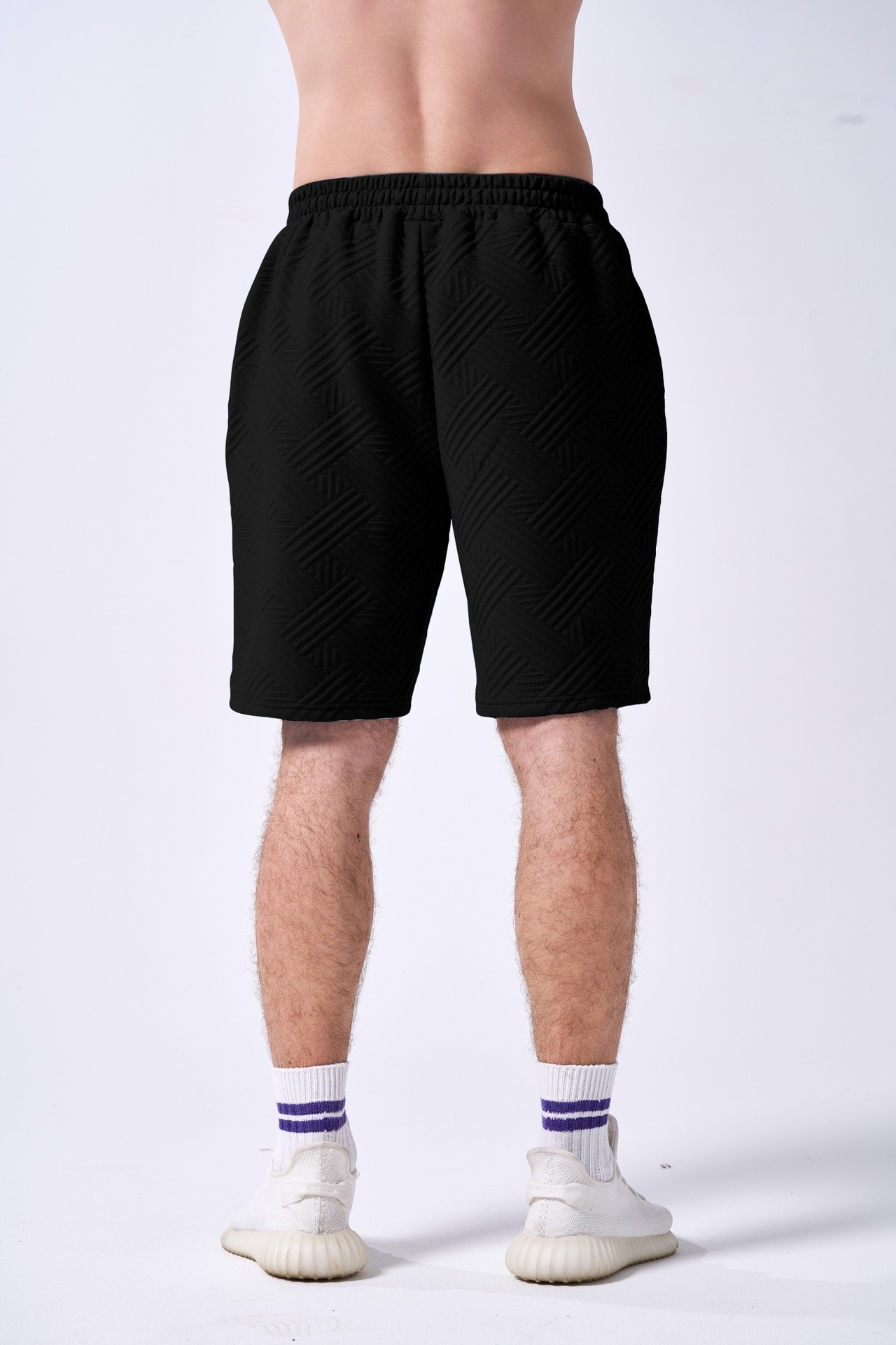 Men's Summer Loose Sports Casual Shorts High Street Ins Pocket Five Point Jacquard_viptrois.com