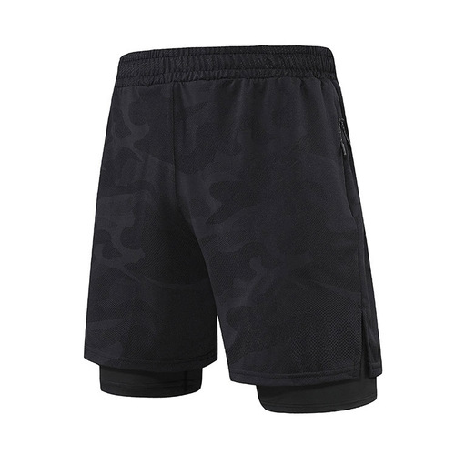 Summer loose and breathable ice silk five-pocket pants, fitness training running sport shorts, ribbed sport shorts, quick-drying