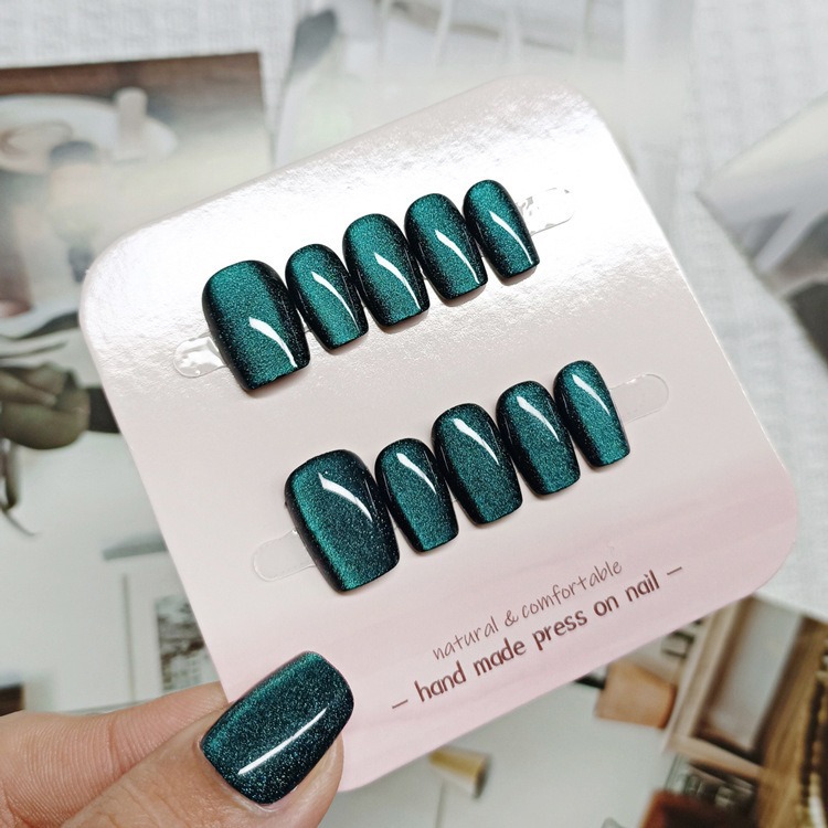 Manicura de Año Nuevo, 10 piezas de diamantes de perlas hechos a mano, arte de uñas portátil, parche de uñas Xiaohongshu, venta al por mayor