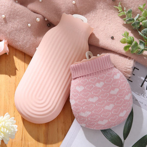 Silicone hot water bottle filled with water, hand warmer, mini warm water bottle, stomach warmer, baby warmer, microwave heating, explosion-proof hot water bottle