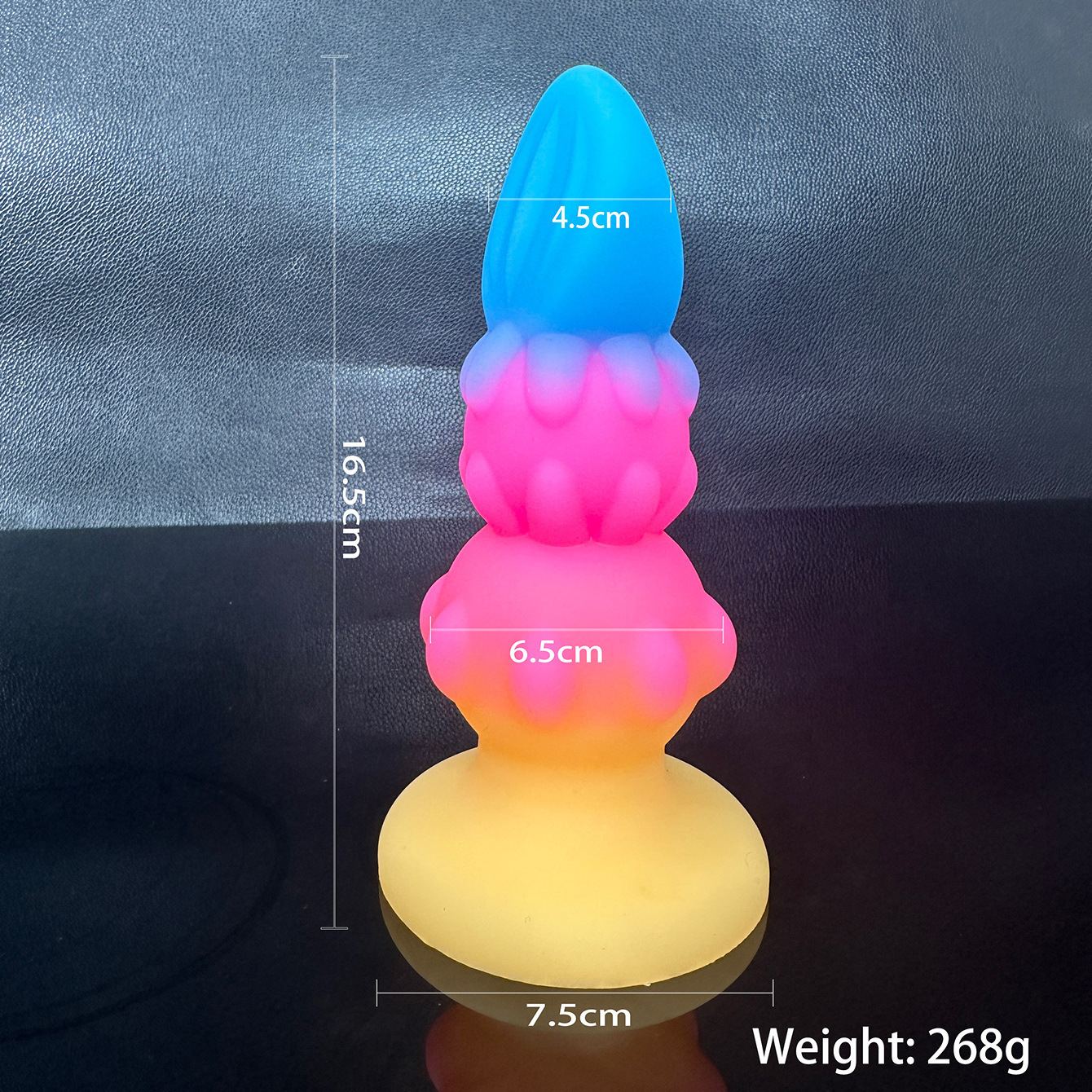 Silicone Anal Plug, Colorful Gourd Flower Design, Adult Unisex Toy — detail image 18