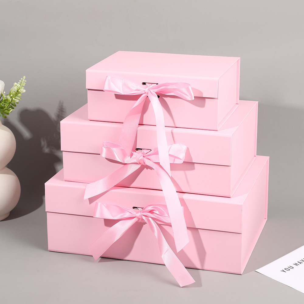 Caja de regalo plegable con tapa de absorción plegable Caja de regalo de literatura y arte pequeña impresión de caja de regalo de embalaje fresco para el día de San Valentín