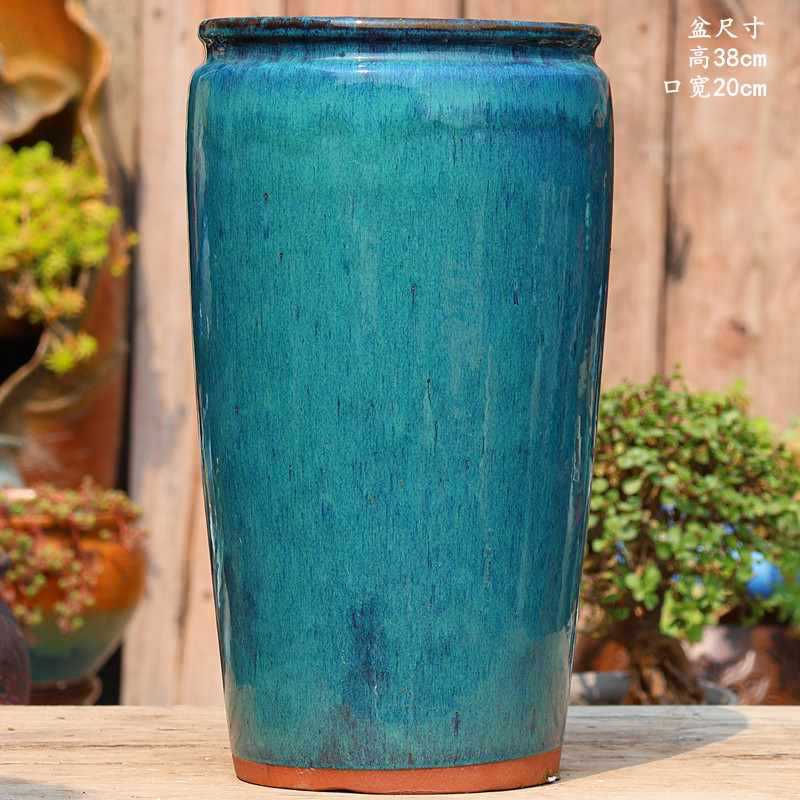 大口径グリーンダルシム多肉植物オオバコ紫大万百クリエイティブ陶器ポット粗い陶器砂土陶器ポット植木鉢大型レトロ|undefined