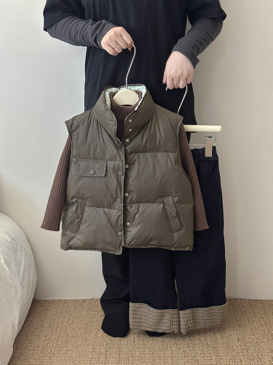 Chaleco de plumón para niños de otoño e invierno anti-temporada Chaleco de plumón para bebés y niños pequeños Chaleco de plumón para bebés al por mayor