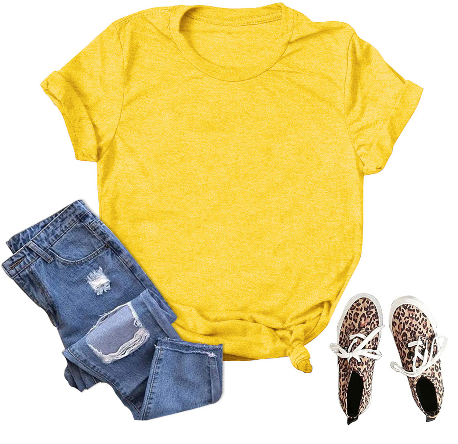En stock Comercio exterior al por mayor transfronterizo de color sólido en blanco suelta más tamaño manga corta Camiseta hombres y mujeres mismo deseo de Amazon image 11