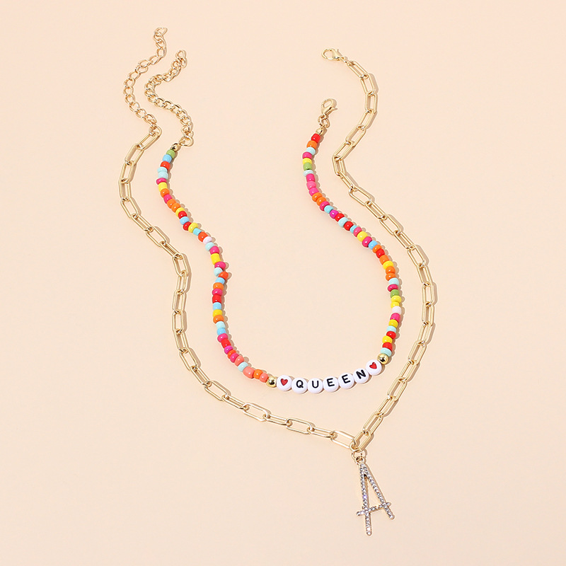 Multi-layer Letter Necklace display picture 2