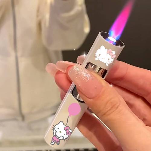 Internet celebrity Kuluomi lighter cartoon color printing lighter round push lighter