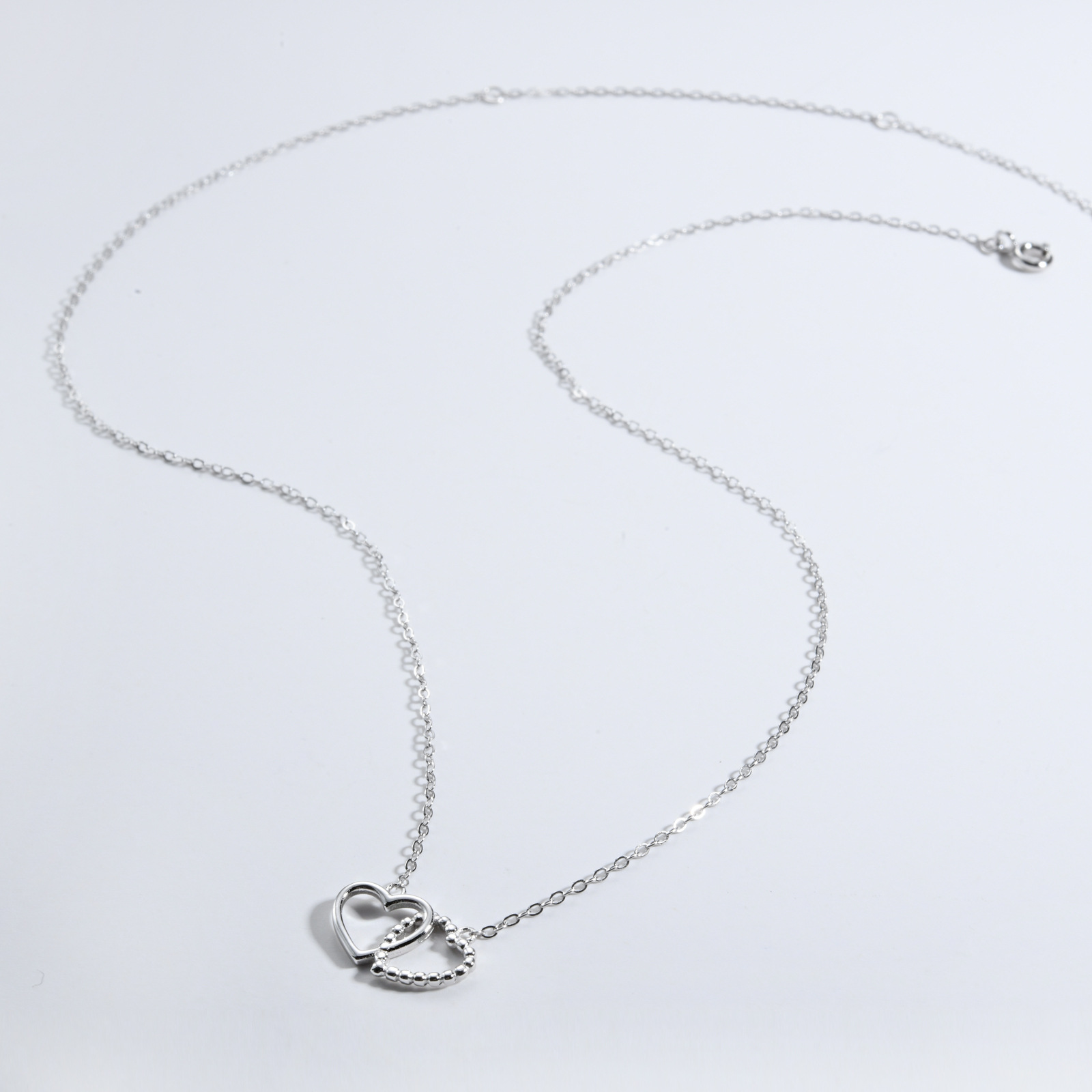 Pendant Necklace Classification 925 sterling silver Chain Material 925 Sterling Silver Plating Heart Shape Pendant Necklace