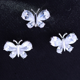 Korean style fashion cute butterfly zircon small collar pin elegant creative collar anti-exposure buckle creative personality small brooch