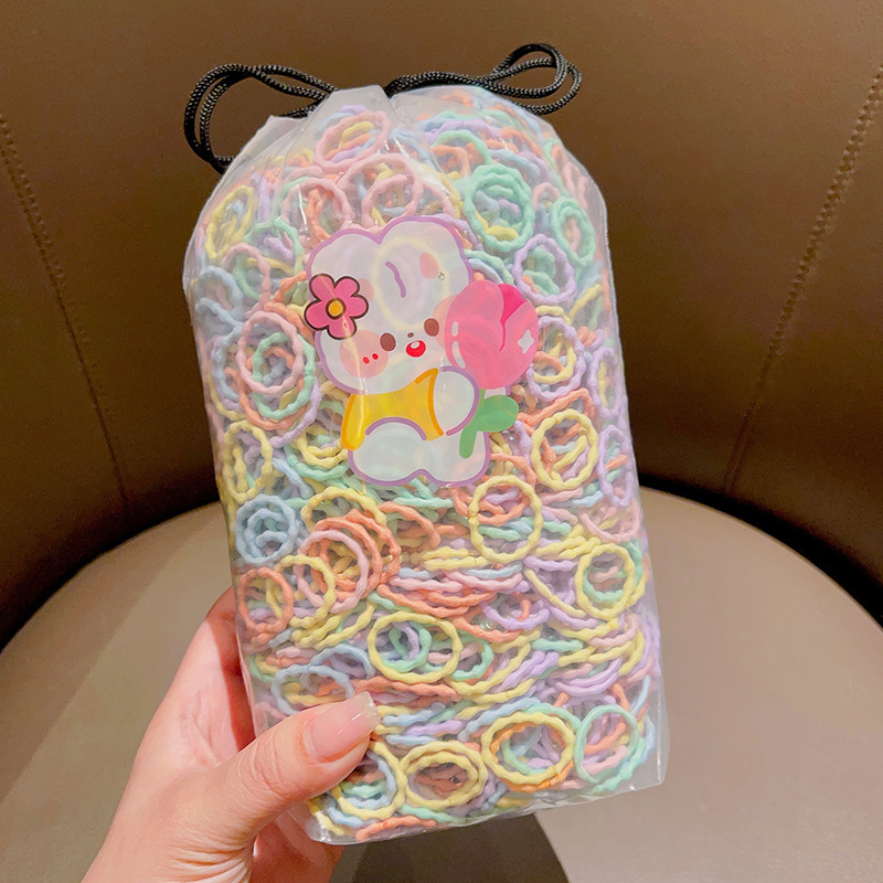 600 piezas de la banda de goma elástica para niños no lastiman el cabello del bebé lazo del pelo del pulgar banda de pelo niña cuerda de pelo