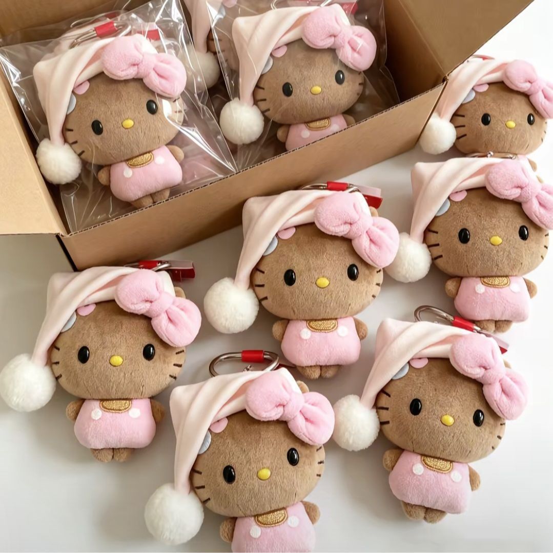 Black-skinned kitty pendant small toy Hello Kitty doll backpack decoration keychain gift for girls