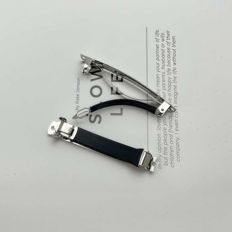 Versión coreana del clip de resorte impreso de dos piezas de tres piezas, clip automático, clip inferior, clip grueso, suministro directo de fábrica de accesorios de joyería de bricolaje