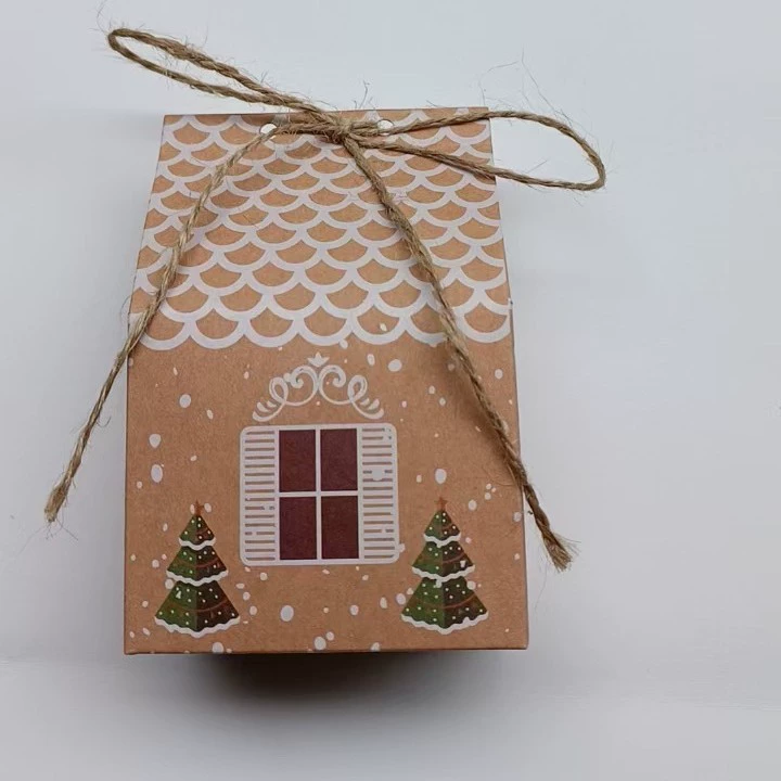 Европейский стиль новый конфеты коробка Рождественская крафт-бумага коробка конфет крафт-бумага коробка упаковки рождественский маленький дом коробка конфет